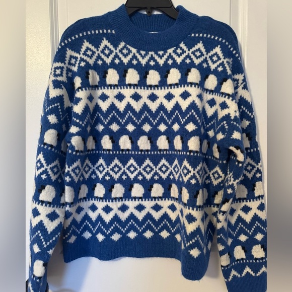 H&M Jacquard Knit Fair Isle Sheep Size Small Sweater - Picture 1 of 6
